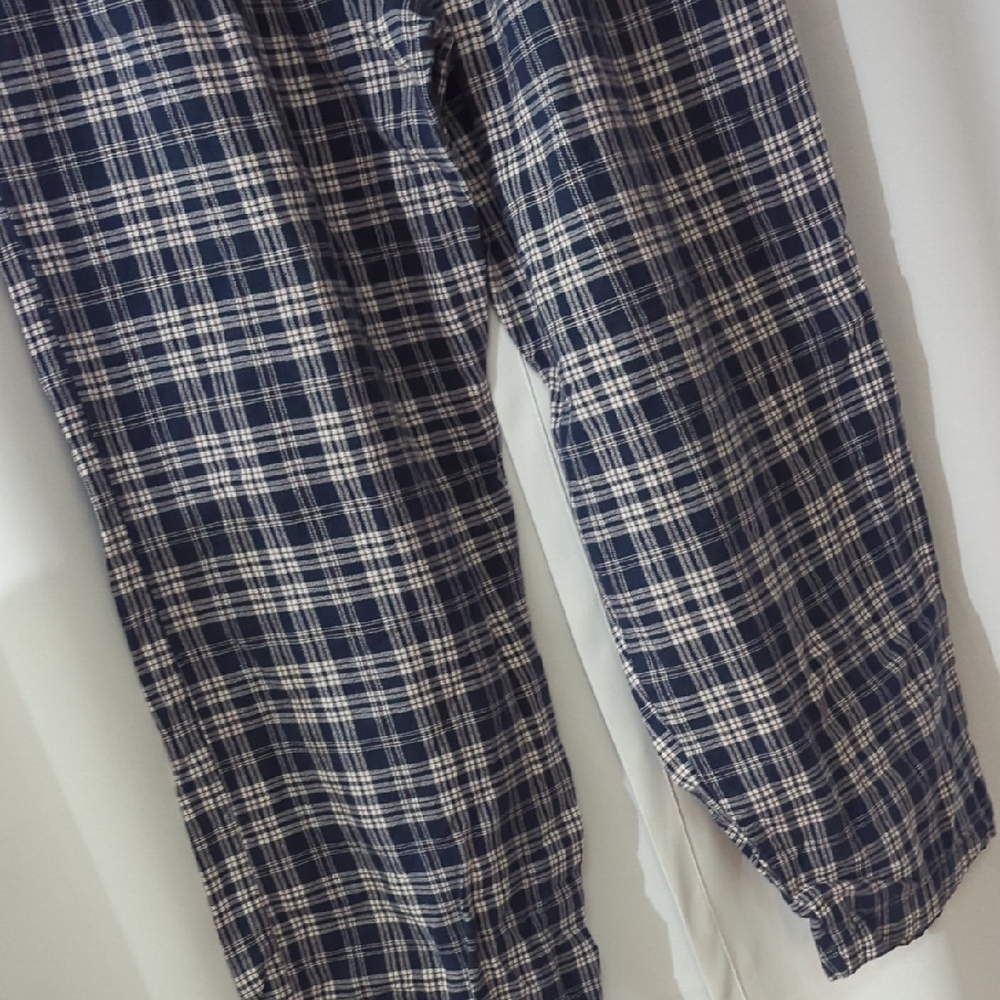 Men’s Blue Plaid Lounge / Casual Pants – Size XL | 100% Cotton - Picture 8 of 16